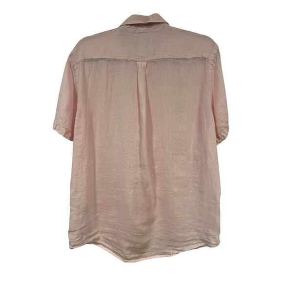 Men’s Heritage Linen Short sleeve Shirt Large Pink Vacation Resortwear Summer - Picture 3 of 7